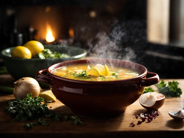 Hot Soup Photo Food Photography Seasonal Soup with Garnish