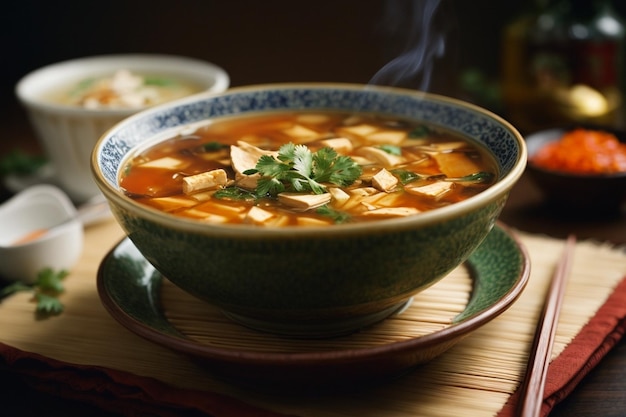 Hot and sour soup with cha ar c