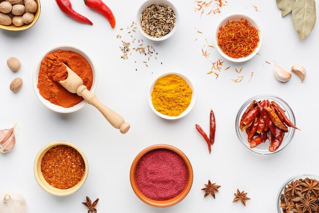 Photo hot spices concept top view