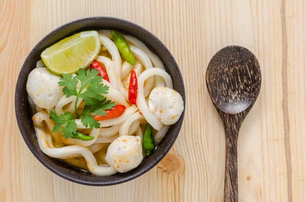 Hot and spicy udon noodle 