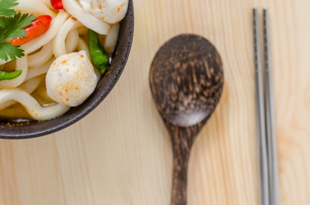 Hot and spicy udon noodle