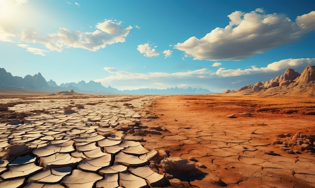 Hot summer natural landscape dry cracked ground