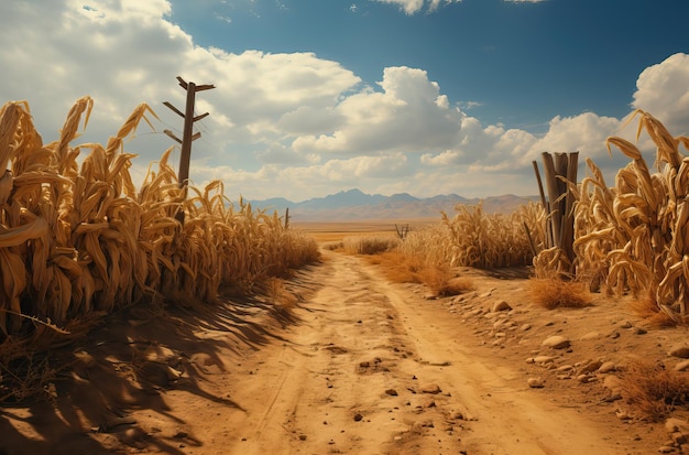 暑い夏の自然風景 乾燥した裂け目地