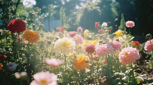 暑い夏の晴れた公園 空っぽで静かな