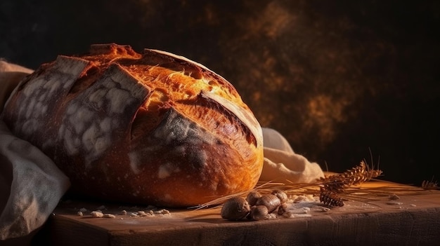 Hot tasty bread Illustration AI GenerativexA