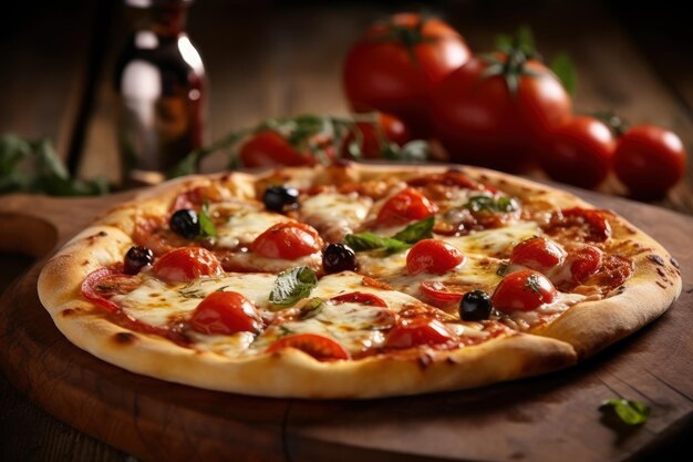 Hot tasty traditional italian pizza