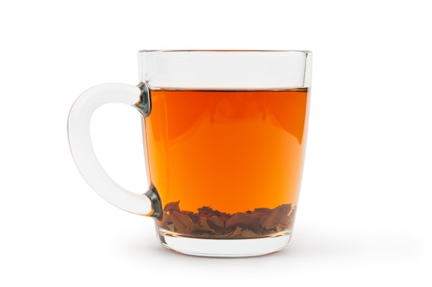 Фото Горячий чай в стеклянной чашке