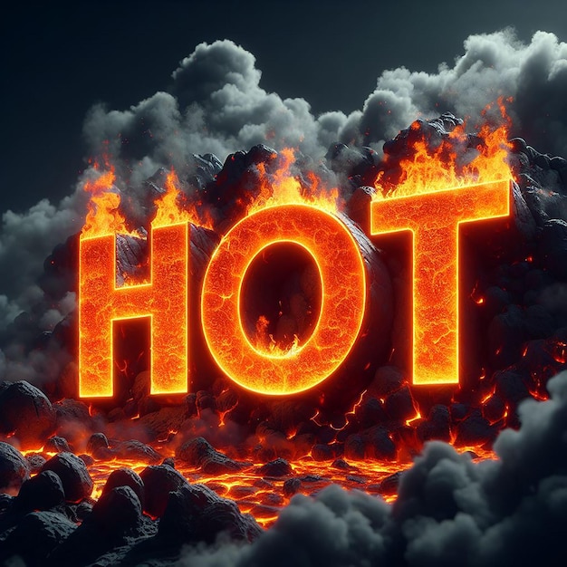 Hot Text Effect With Fire and Coal Realistic Hot Text Effect