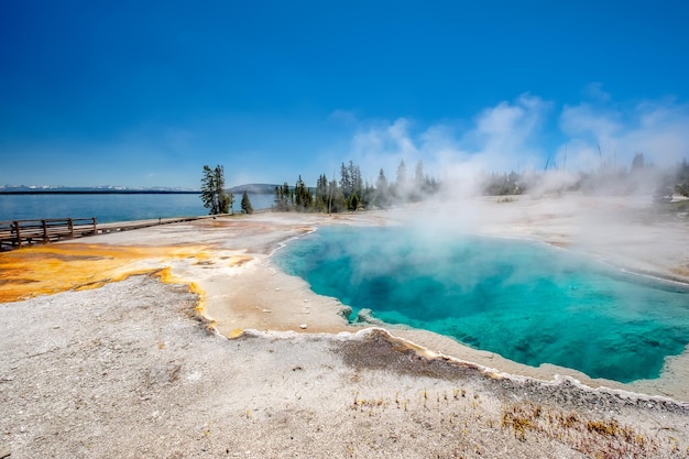 Hot thermal spring in Yellowstone