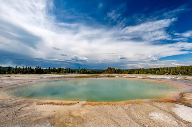 Hot thermal spring in Yellowstone