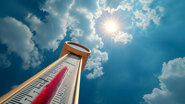 Photo hot weather thermometer concept