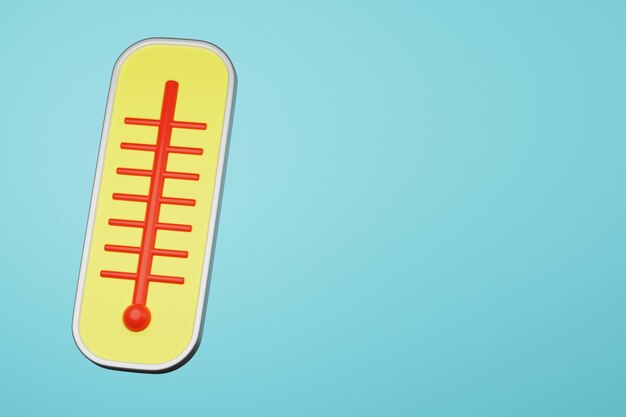 더운 날씨 온도계 아이콘 3d 그림