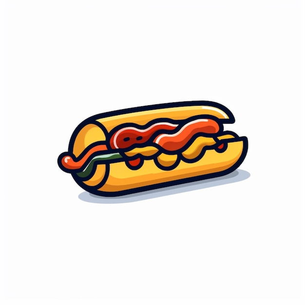 Photo hotdog logo vector flat white background