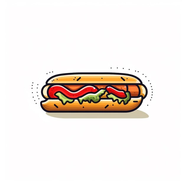 hotdog logo vector flat white background