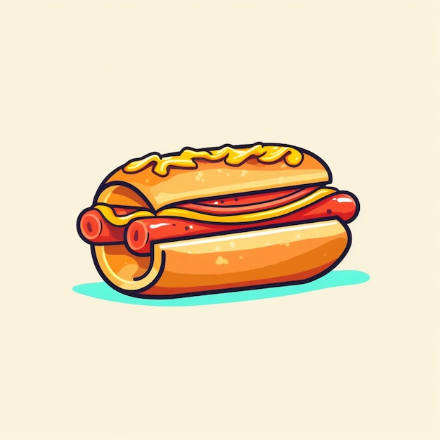 hotdog logo vector flat white background