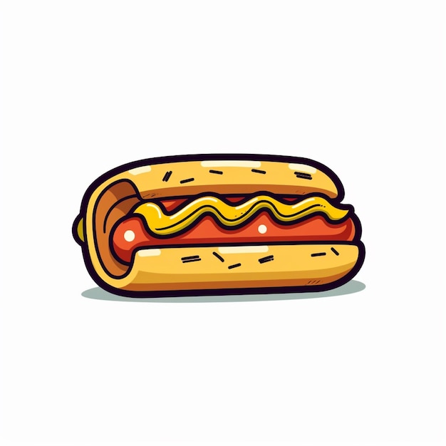 hotdog-logo vector platte witte achtergrond