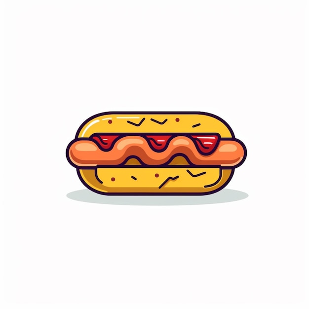 hotdog-logo vector platte witte achtergrond