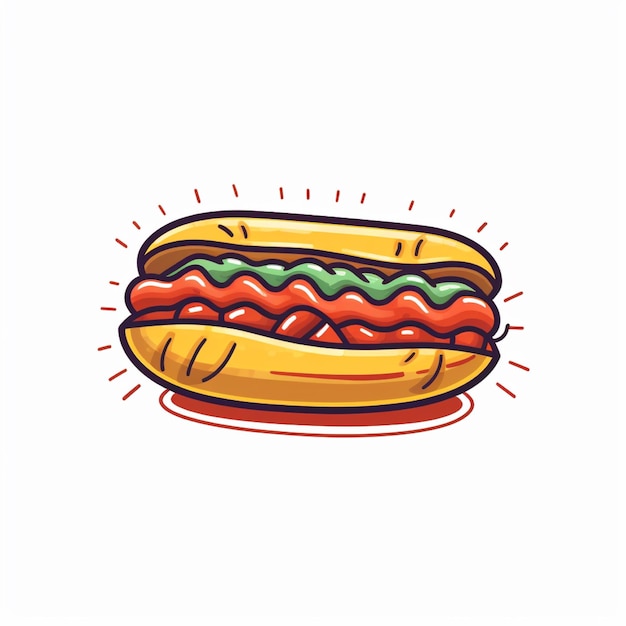 hotdog-logo vector platte witte achtergrond