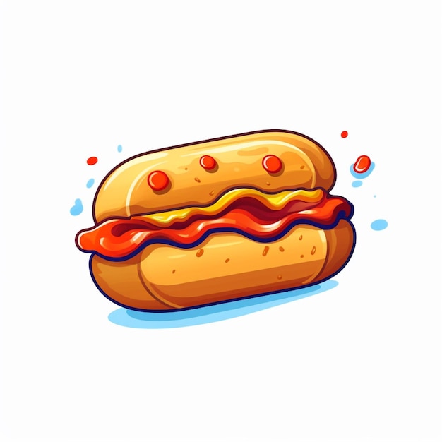 hotdog-logo vector platte witte achtergrond