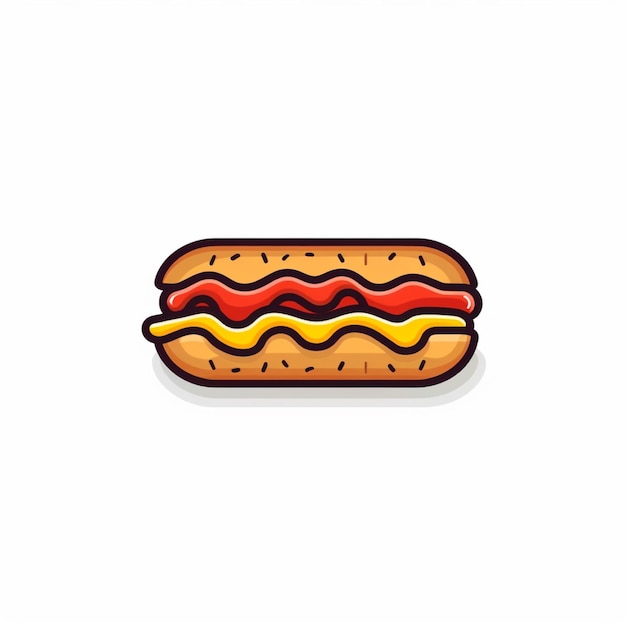 hotdog-logo vector platte witte achtergrond