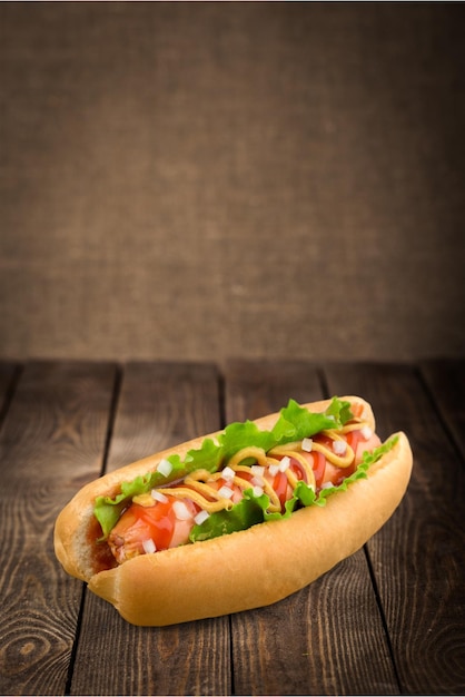 Hotdog met alle bevestigingen