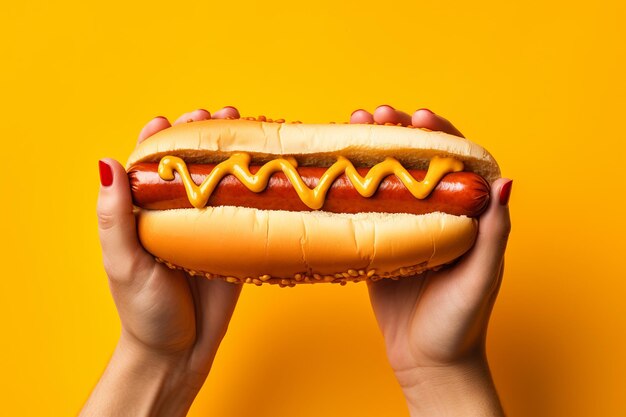 Hotdog met de hand nemen Ai genereren