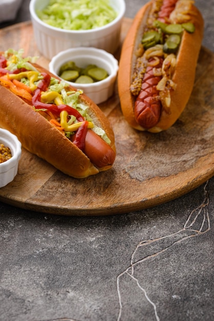 Hotdog met worstjes traditioneel Amerikaans fastfood