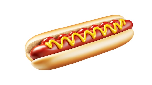 Hotdog op witte achtergrond