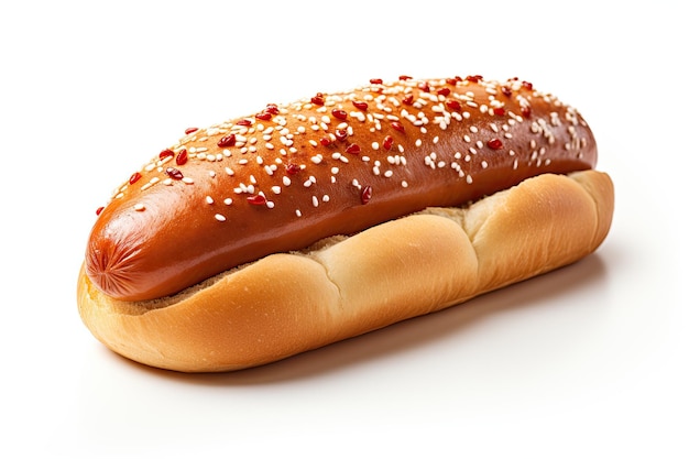 Hotdogbroodje op een witte achtergrond