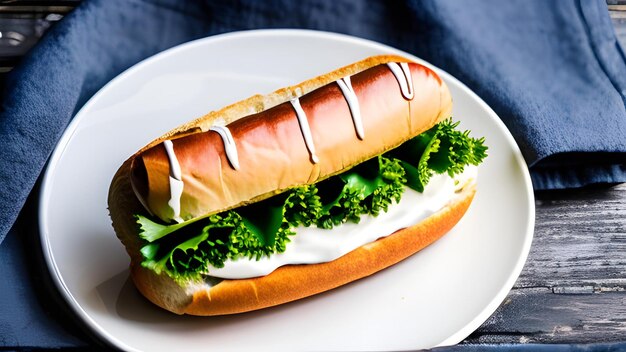 Foto hotdogs op een bord.