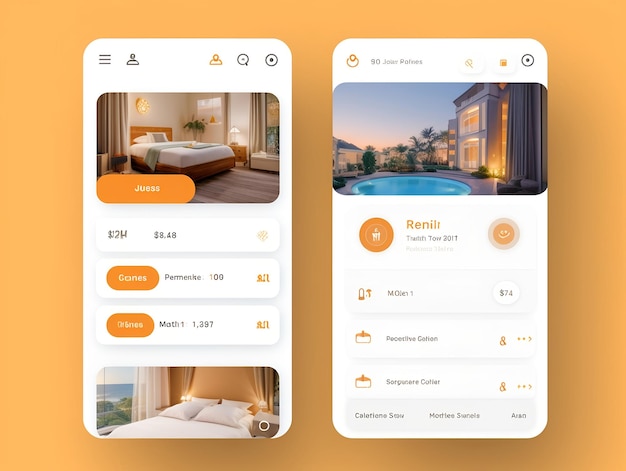 Hotel booking app UI design by Generative AI