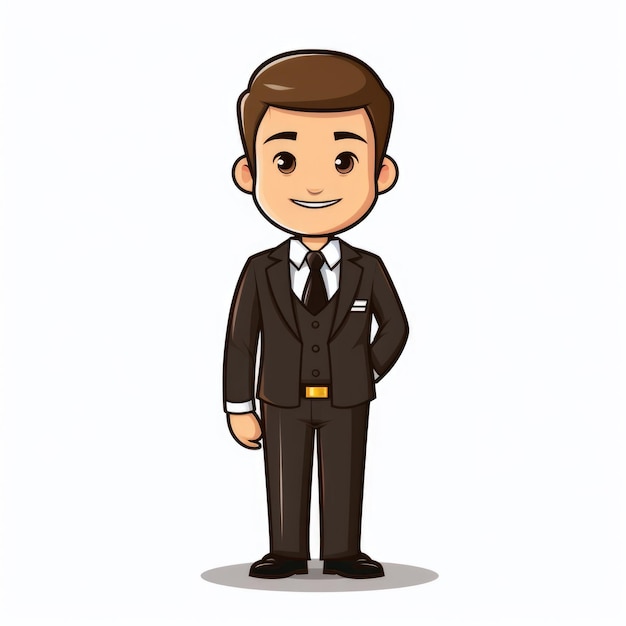 Hotel Manager isolated cartoon character