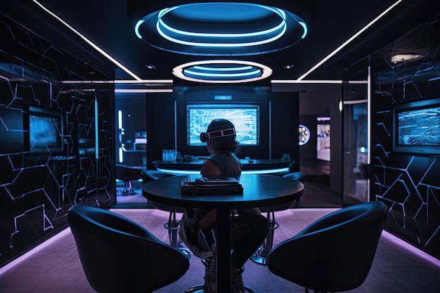 Hotel met Virtual Reality Lounge en game-ervaring Generatieve AI