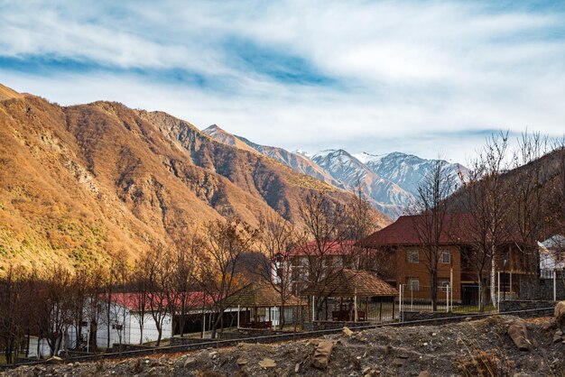 Hotel in the mountains at autumn