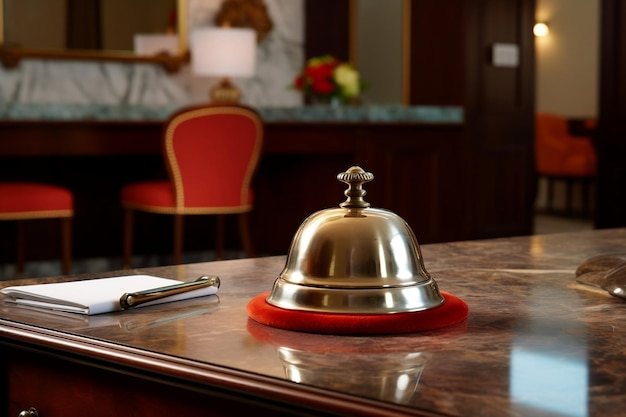 Hotel Ring Bell op balie aan de voorzijde Generatieve AI