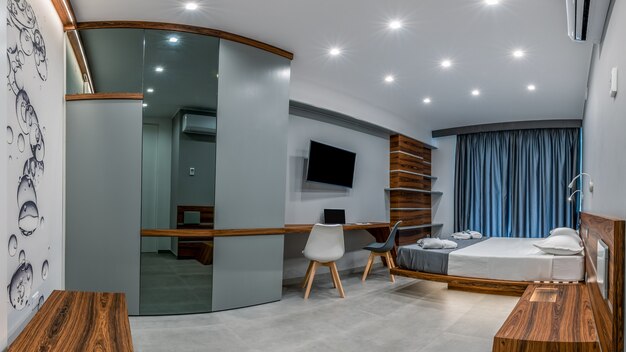 Hotel room with modern interior