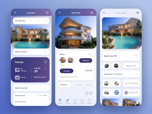 Foto hotelboekingsapp ui-ontwerp door generative ai