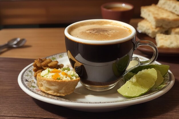 写真 カフェで美味しいクエイジャディンハ (queijadinha) を飲みました