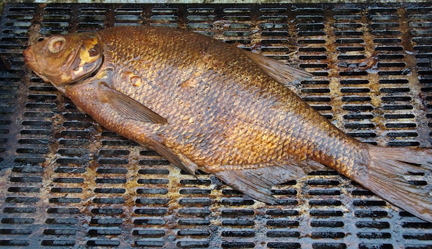 Photo hotsmoked bream abramis brama cools on the grill