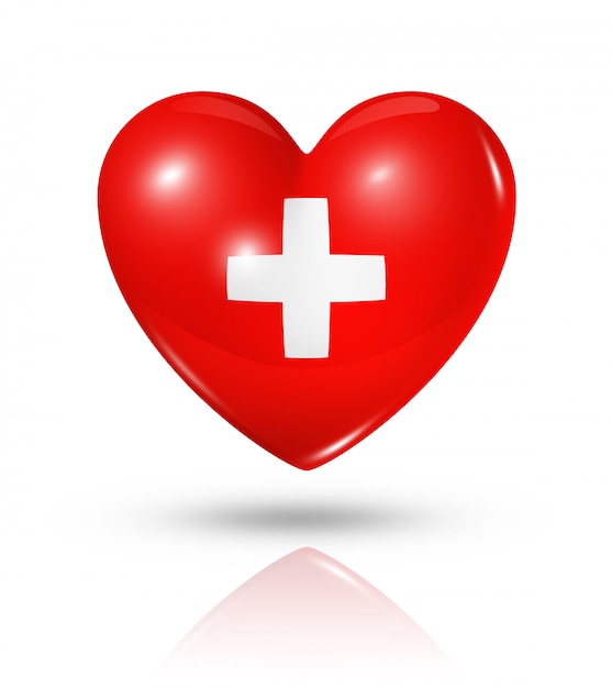 Hou van Zwitserland hart vlag pictogram
