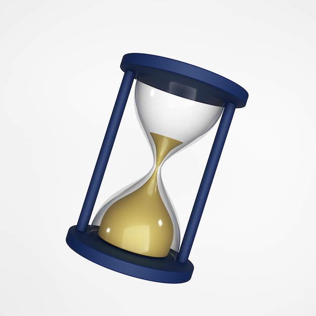 Hourglass 3D icon on white background