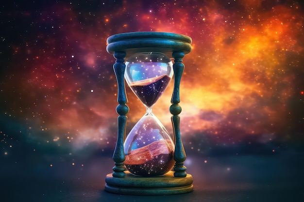 Hourglass as time passing concept space AI