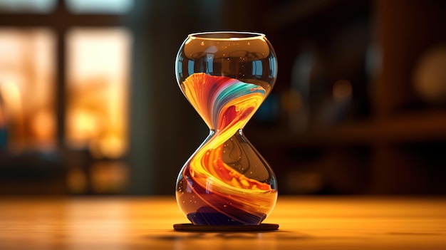 Photo hourglass on black background