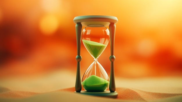Hourglass and clock time management concept