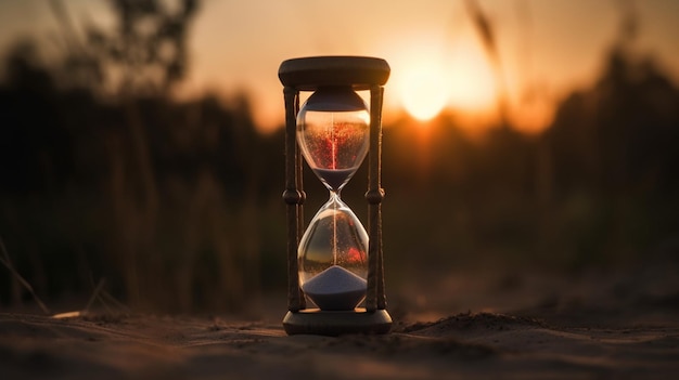 Hourglass in the dawn time