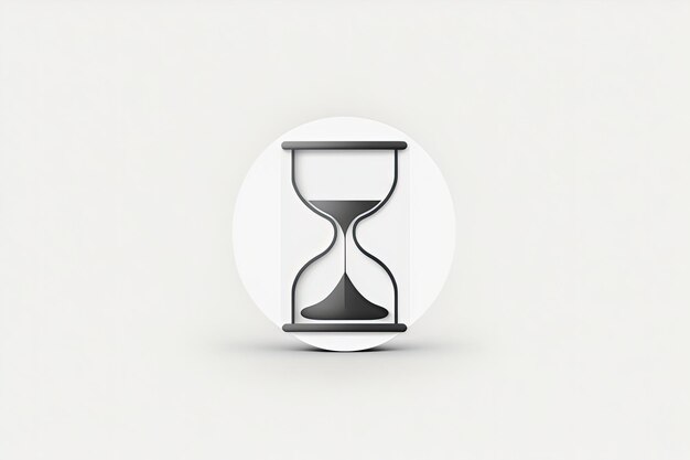 Hourglass icon logo white background Generative AI