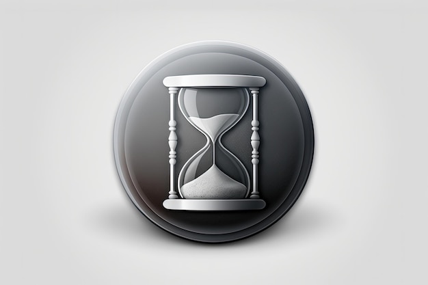 Hourglass icon logo white background Generative AI