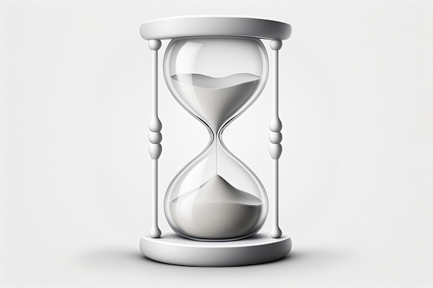 Hourglass icon logo white background Generative AI