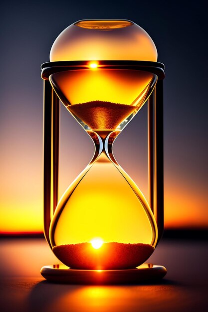 Hourglass in the sunset golden hour