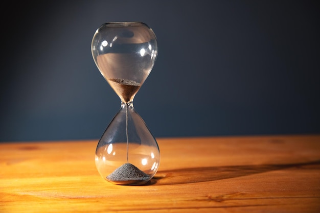 Hourglass on the table